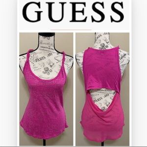Guess Pink Open Back Tank Top Small